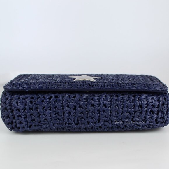 NEW STELLA MCCARTNEY Star Faux Raffia Chain Shoulder Bag - Picture 10 of 16